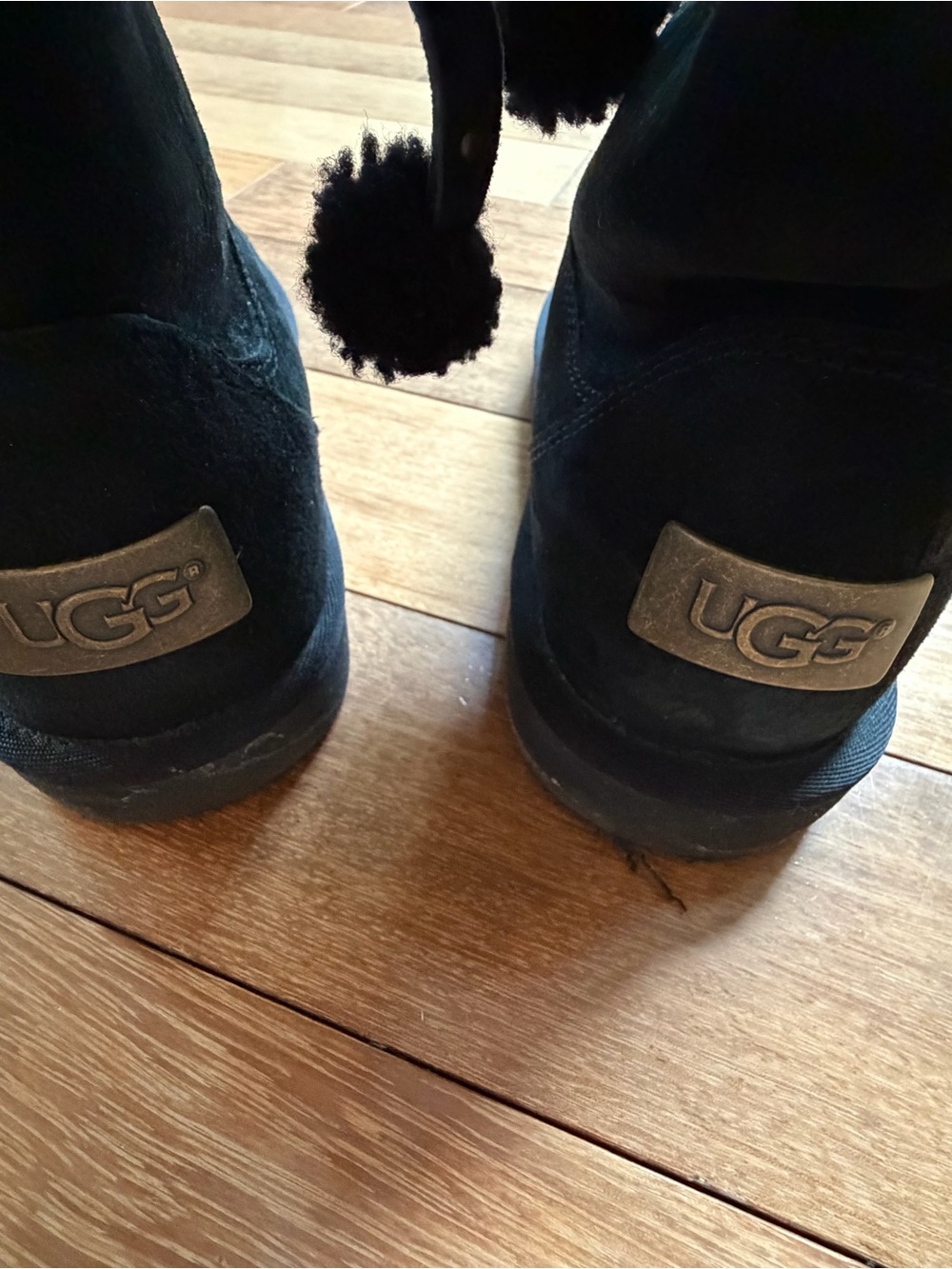 UGG Black Pom-Pom Short Boots